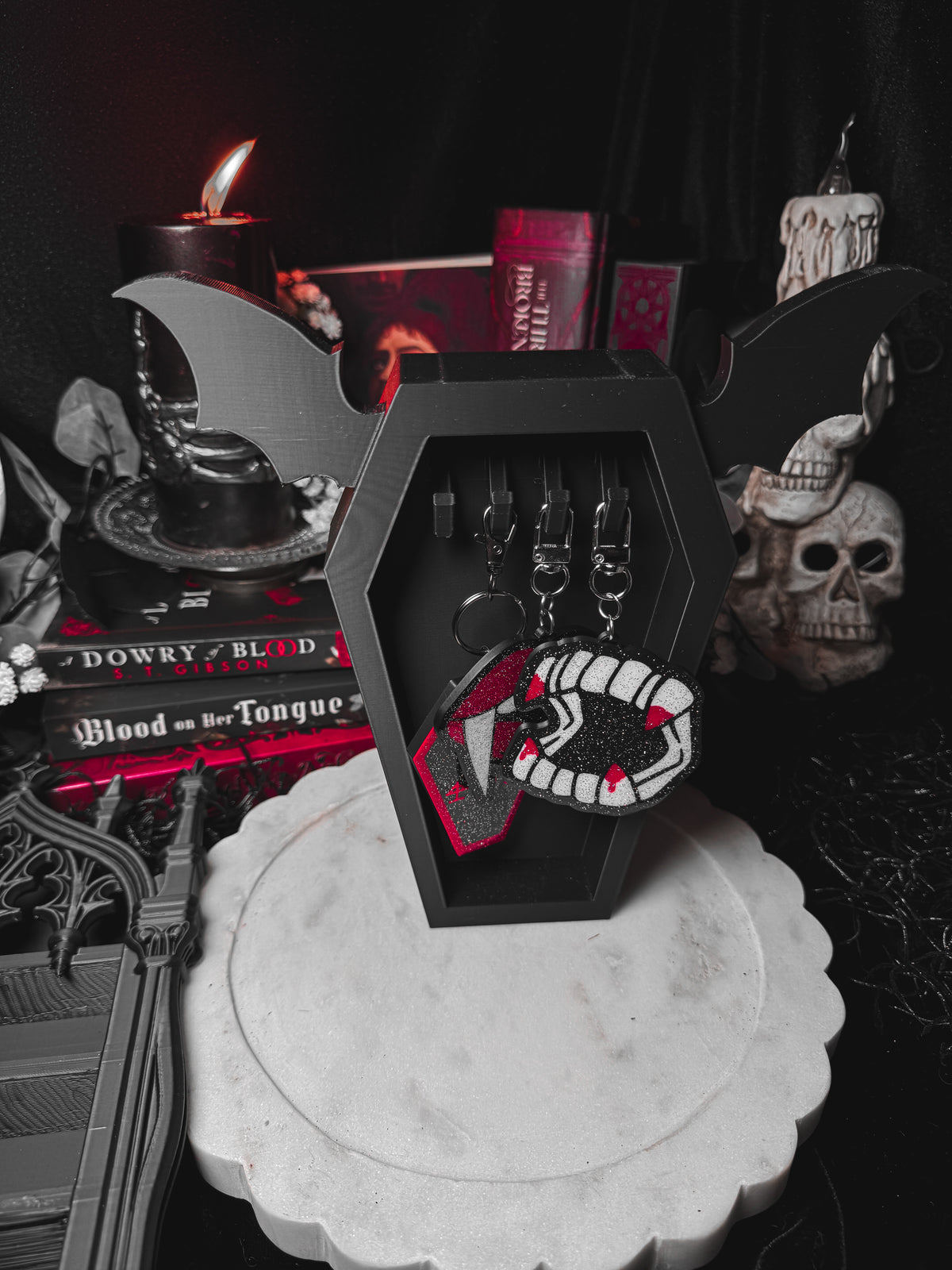 Bat Coffin Jewelry Holder